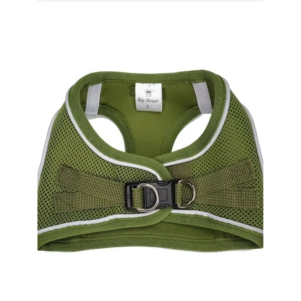 Pet Reflective Harness Vest - Green/Olive - SZ M fits 6 - 18